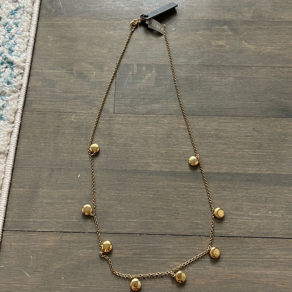 J. Crew gold long “locket” necklace, never worn (NWT)